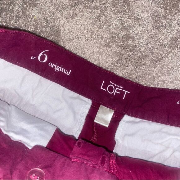 LOFT Fuchsia Eyelet Shorts  - Picture 2 of 3